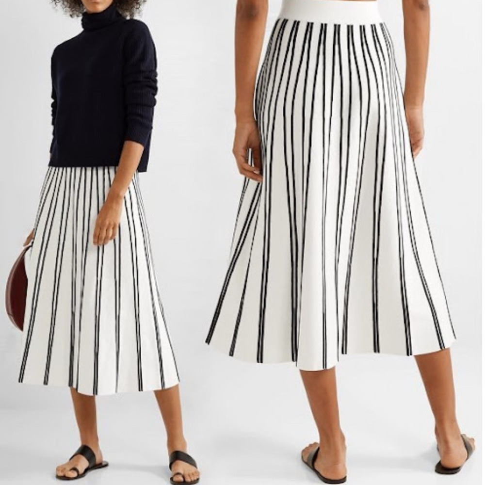 J. CREW Meghan Markle Striped Sweater Knit Midi Skirt NEW
